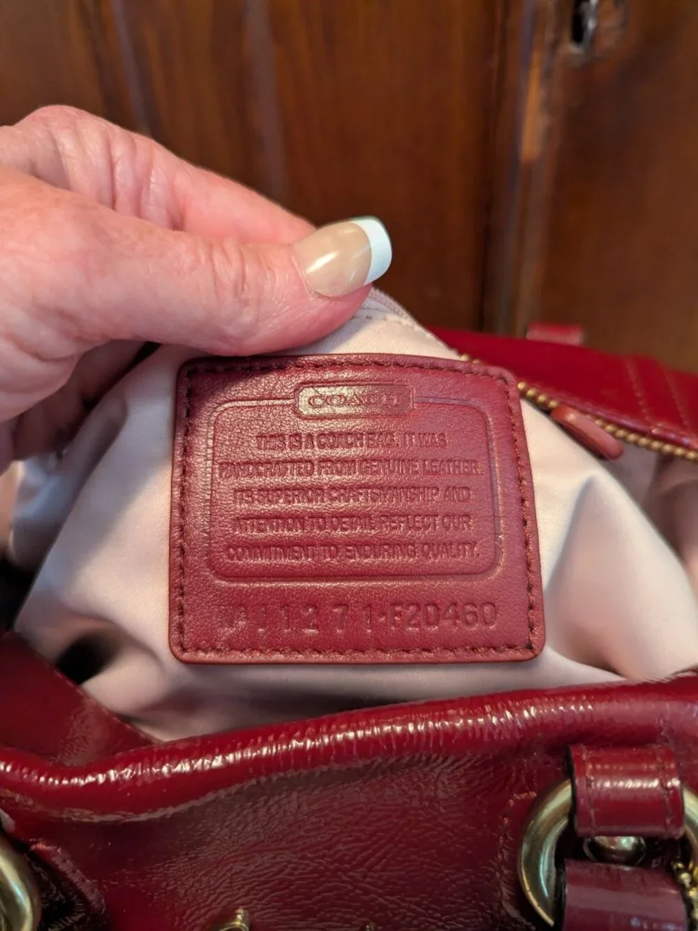 Coach Ashley Red/Burgundy Patent Satchel Bag